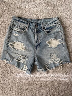 American Eagle Outfitters Light Wash Distressed Denim Shorts